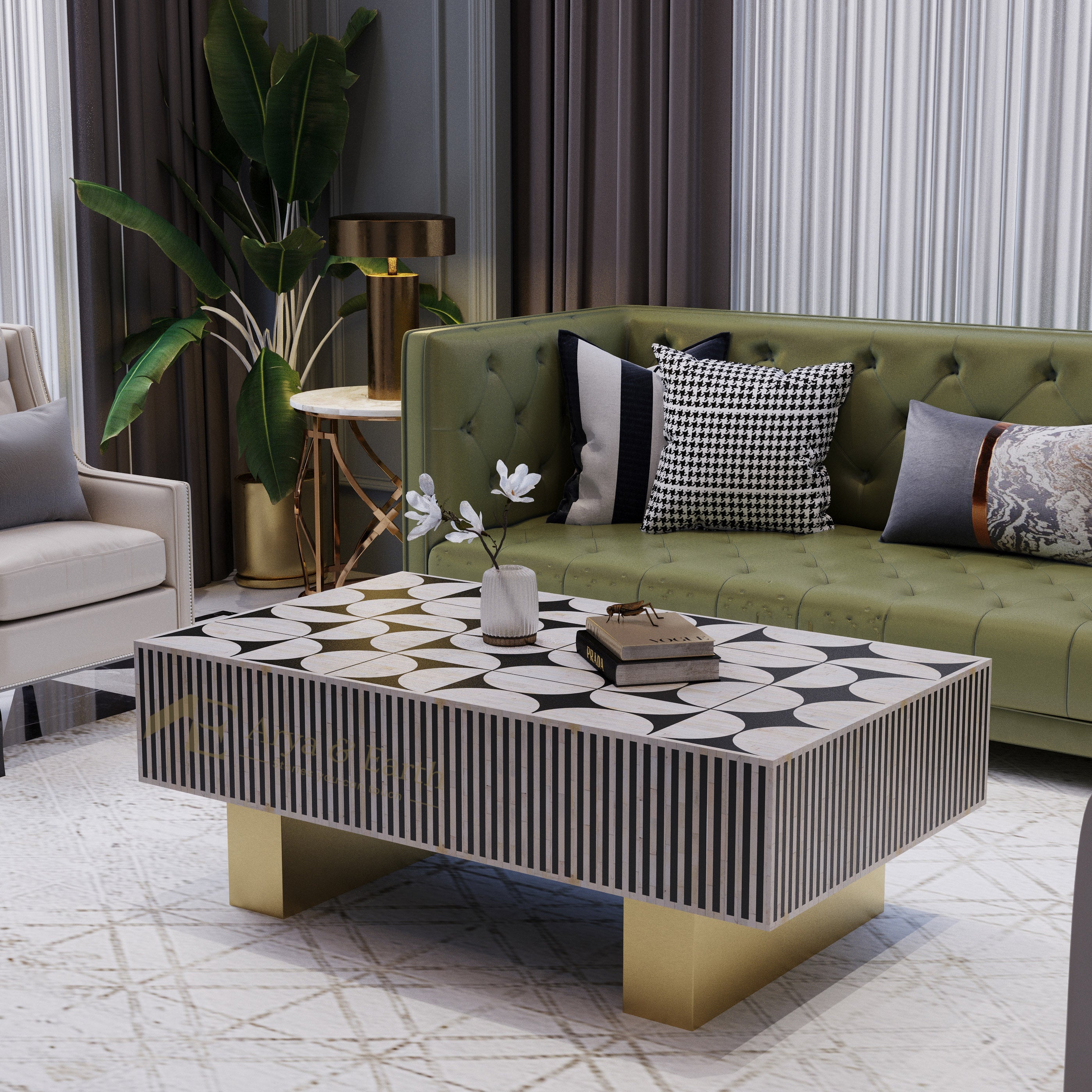 Bone Inlay Coffee Tables
