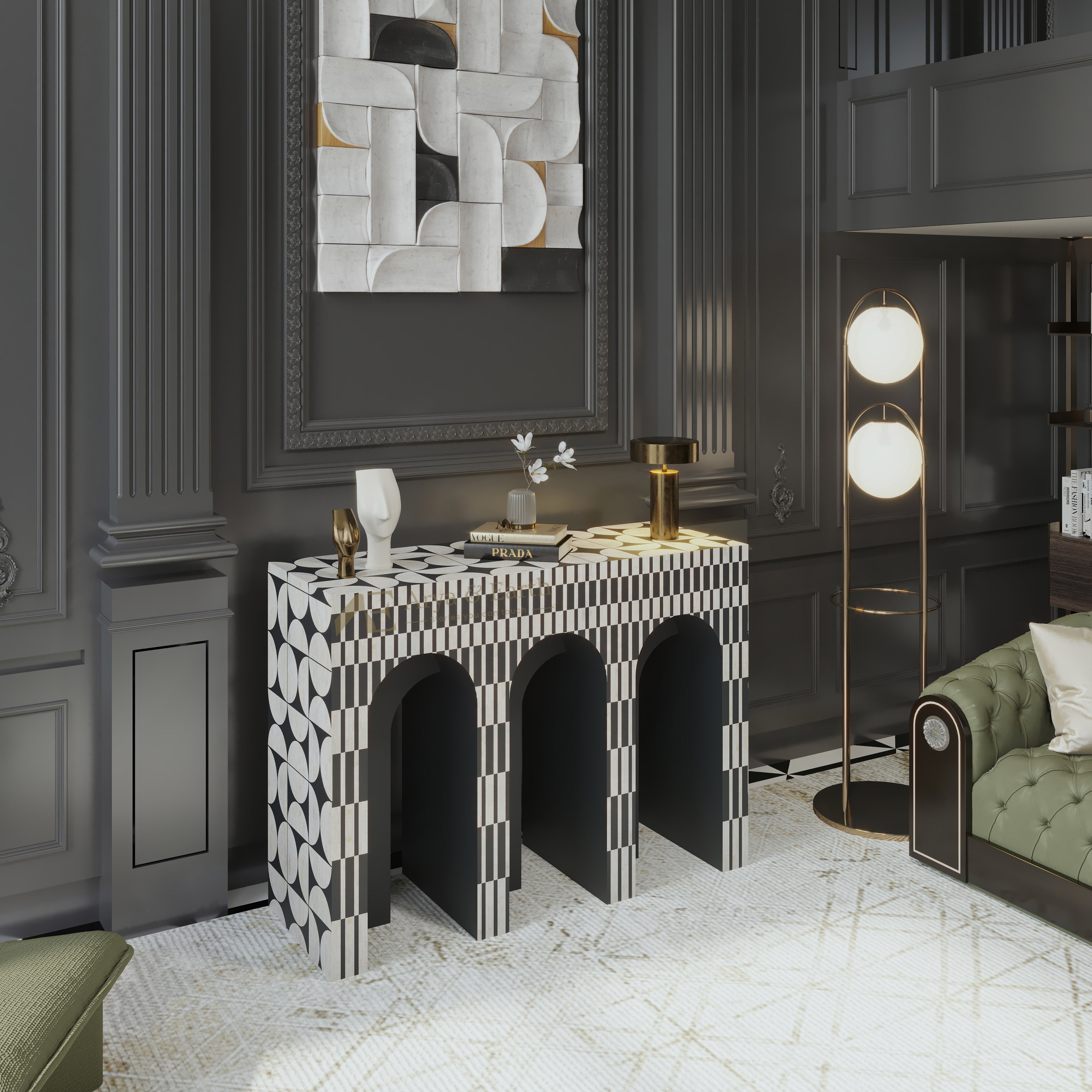 Bone Inlay Console Tables & Hallway Tables