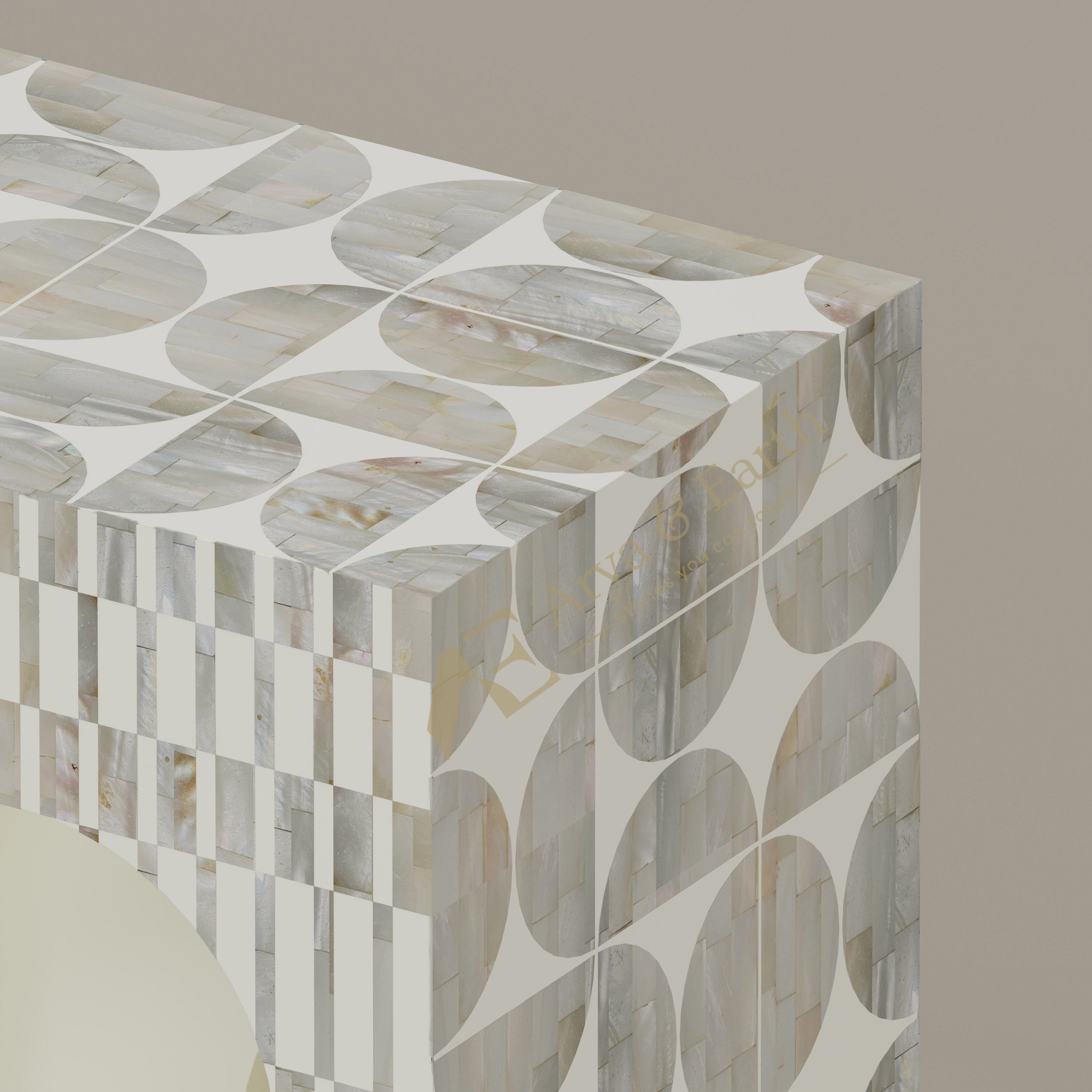 close up of mother of pearl inlay