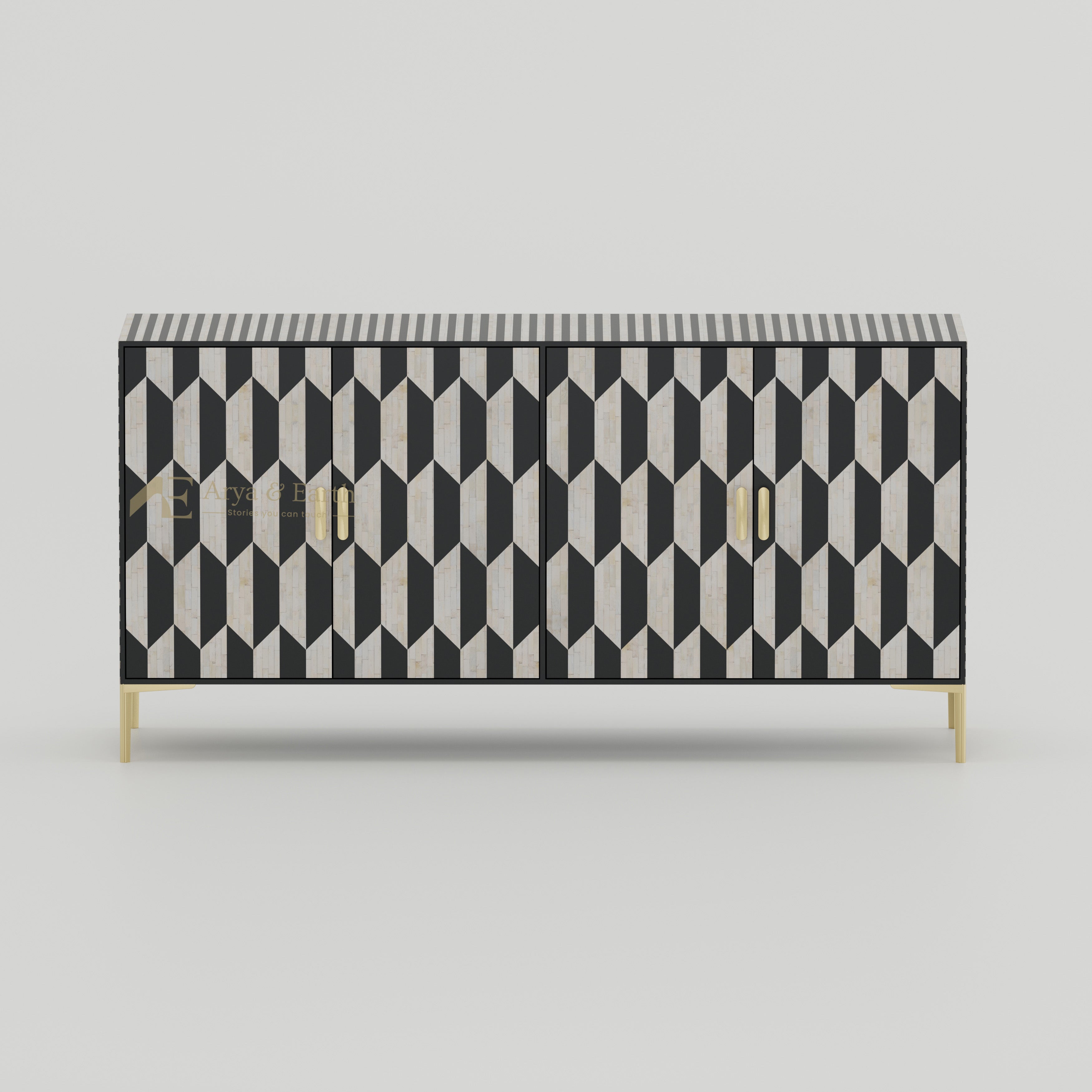 monochrome geometric cabinet