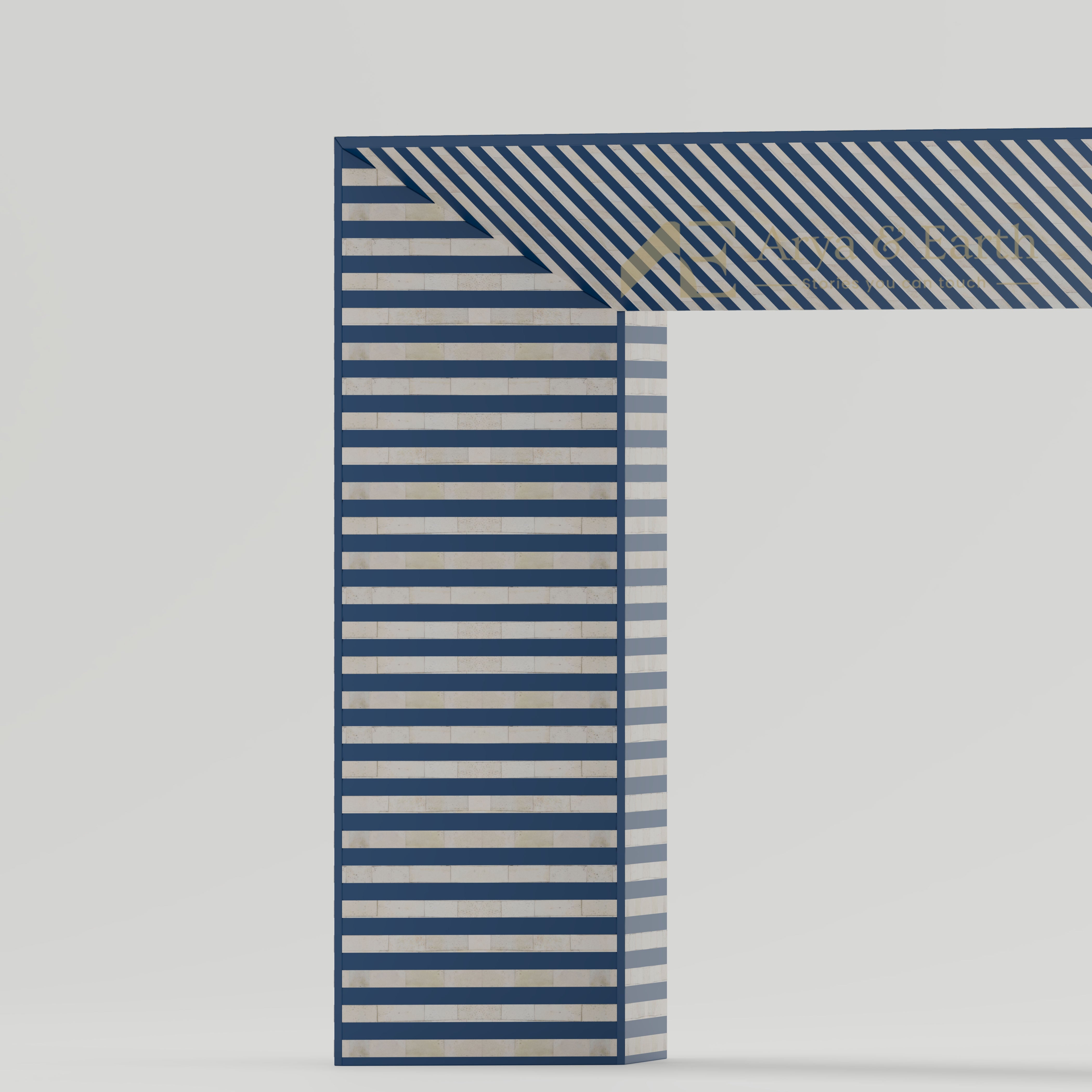 stripe pattern on hallway table